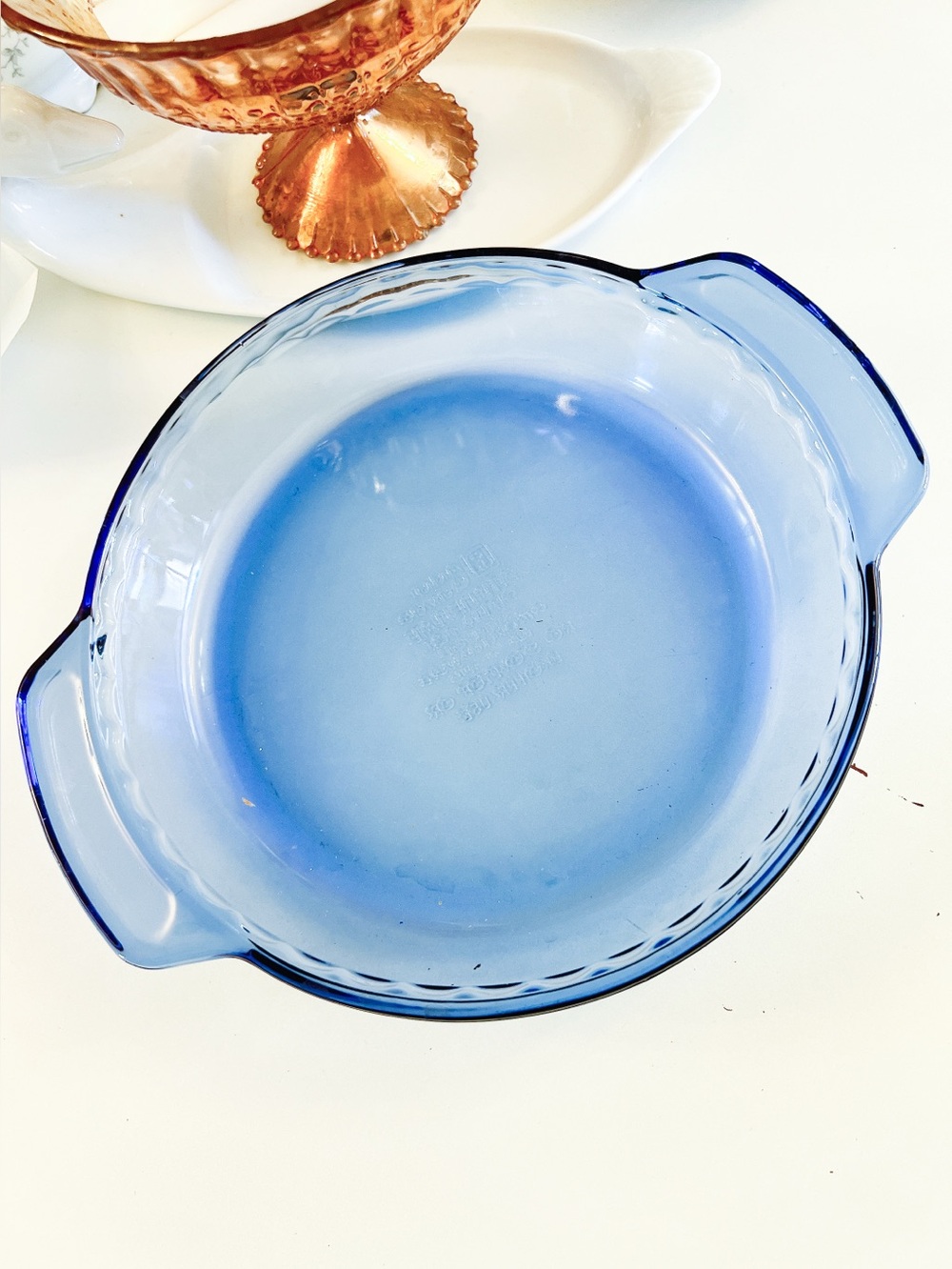 Vintage Covalt Blue Anchor Pie Pan